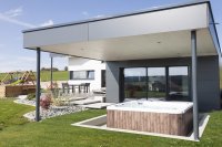 Maison bois finition crépis , Fournets-Luisans (2016)